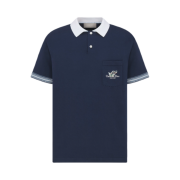 Dior Couture Lily of the Valley Polo Shirt Blue