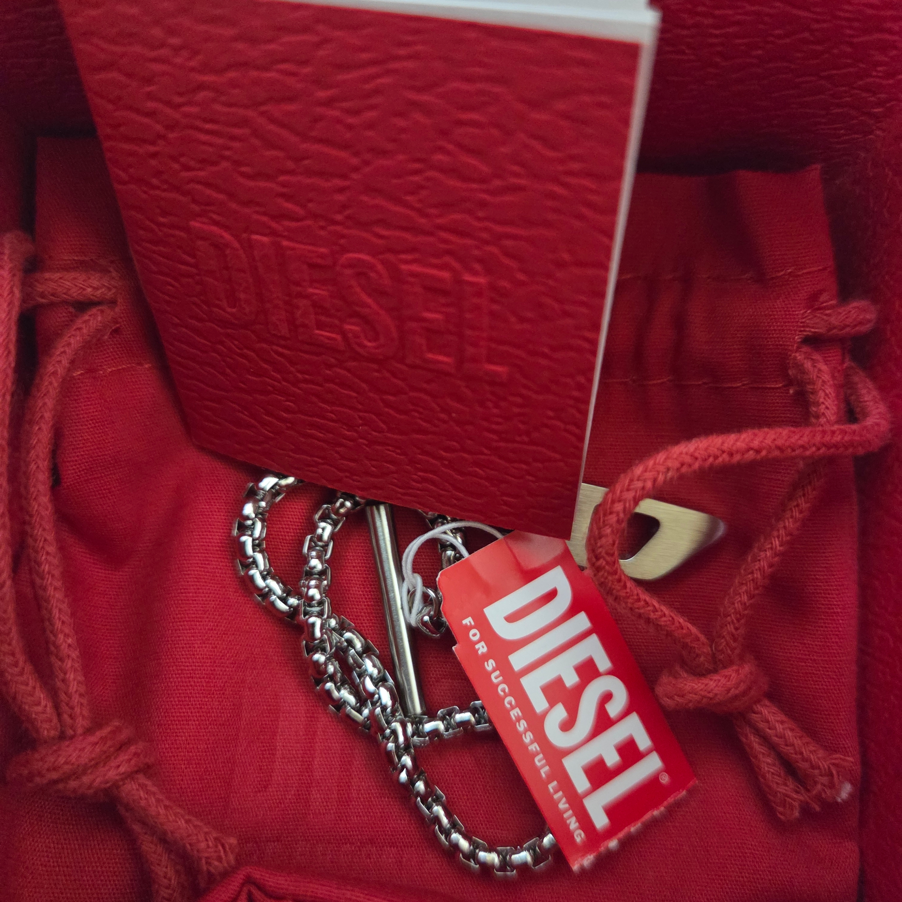 Diesel Dx1476 Stainless Steel Chain Bracelet Silver 착용 스타일
