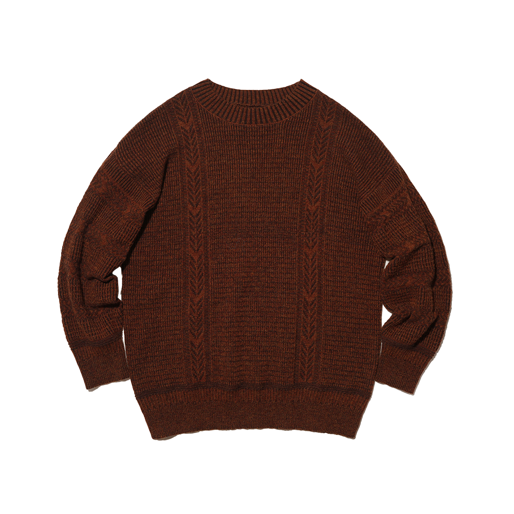 오가프 믹스패턴 풀오버 니트 브라운(OGARP Mixpattern Pullover Knit Brown)