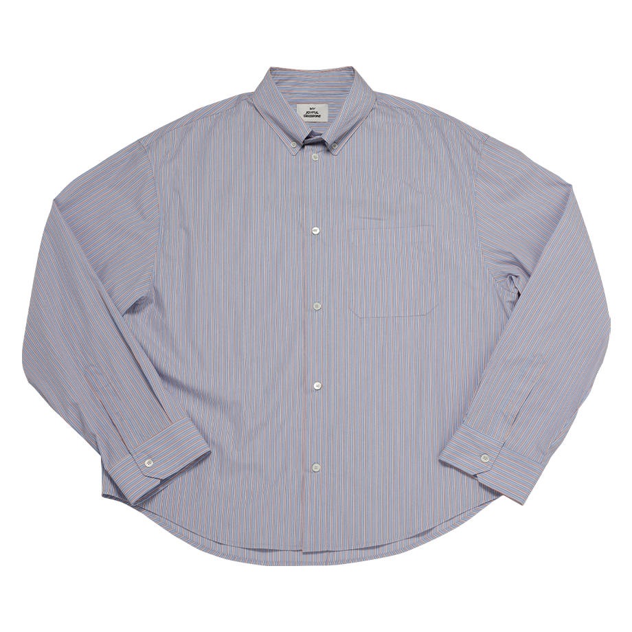 엠제이디 크롭 스트라이프 셔츠 블루(MJD Cropped Stripe Shirt Blue)