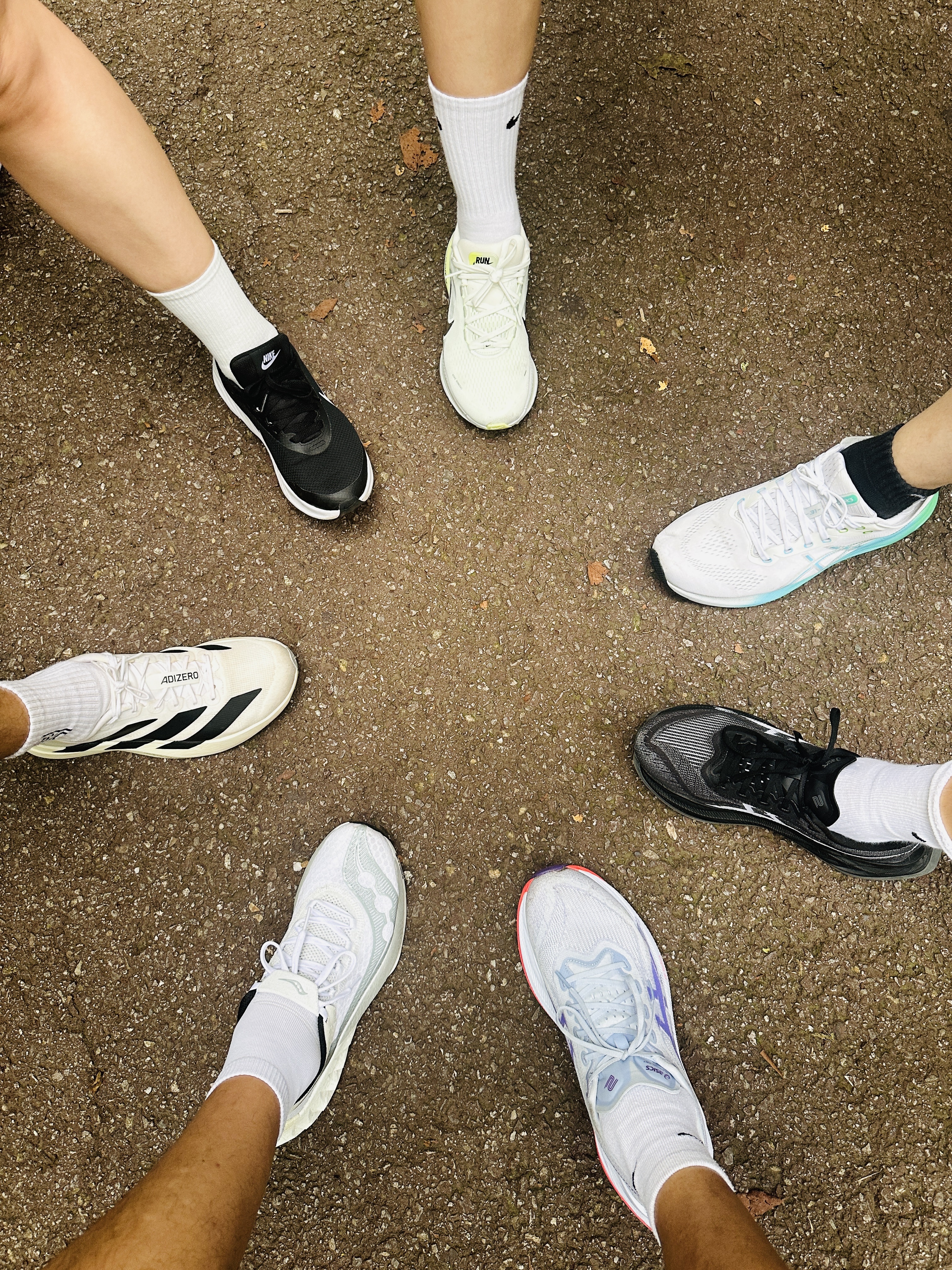 Adidas Adizero EVO SL Cloud White Core Black, Saucony Endorphin Speed 4 White Gum 착용 스타일