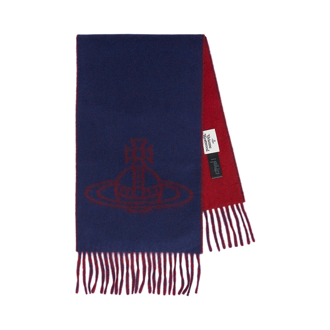 (W) 비비안 웨스트우드 더블 로고 머플러 인디고 블루((W) Vivienne Westwood Double Logo Muffler Indigo Blue)