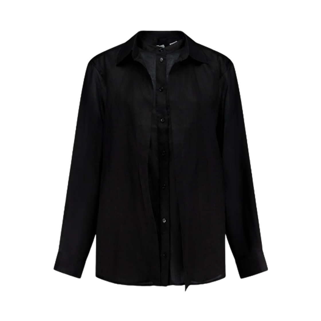 253-WRT0544-FB0434-001 (W) Toteme Double Collar Shirt Black