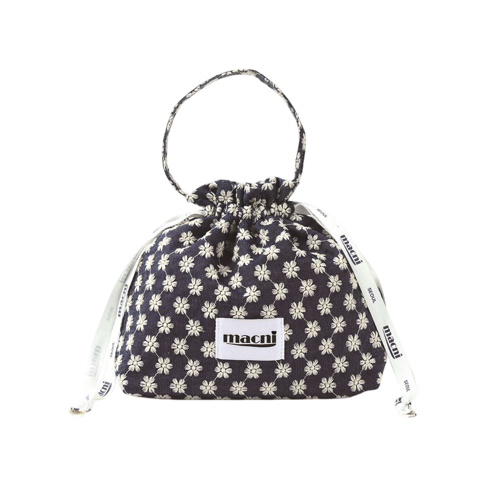 C255UAPB05BL0FR MACNI Flower Garden String Pouch Bag Blue