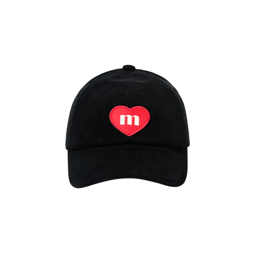 마크니 코듀로이 하트 딥 볼캡 블랙(MACNI Corduroy Heart Deep Ball Cap Black)