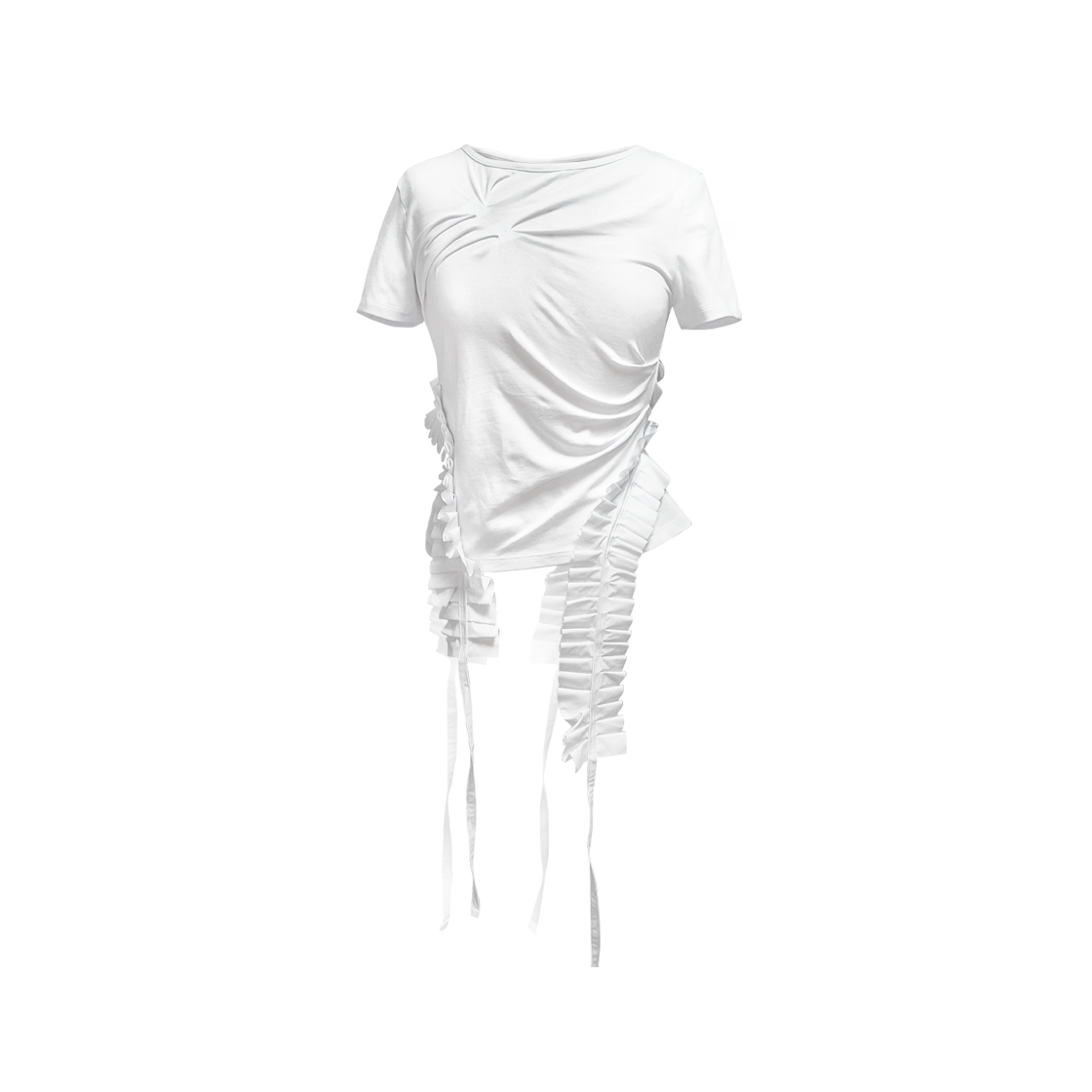 정도 플리츠 레이브 탑 - 화이트(JUNGDO Pleats Raive Top - White)