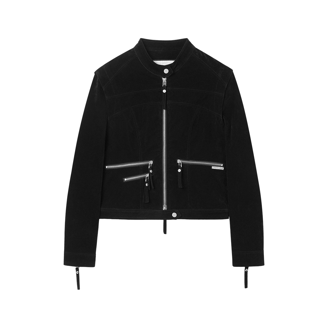 VH2FFFJ244ABK (W) Thevinylhouse Non Collar Suede Jacket Black