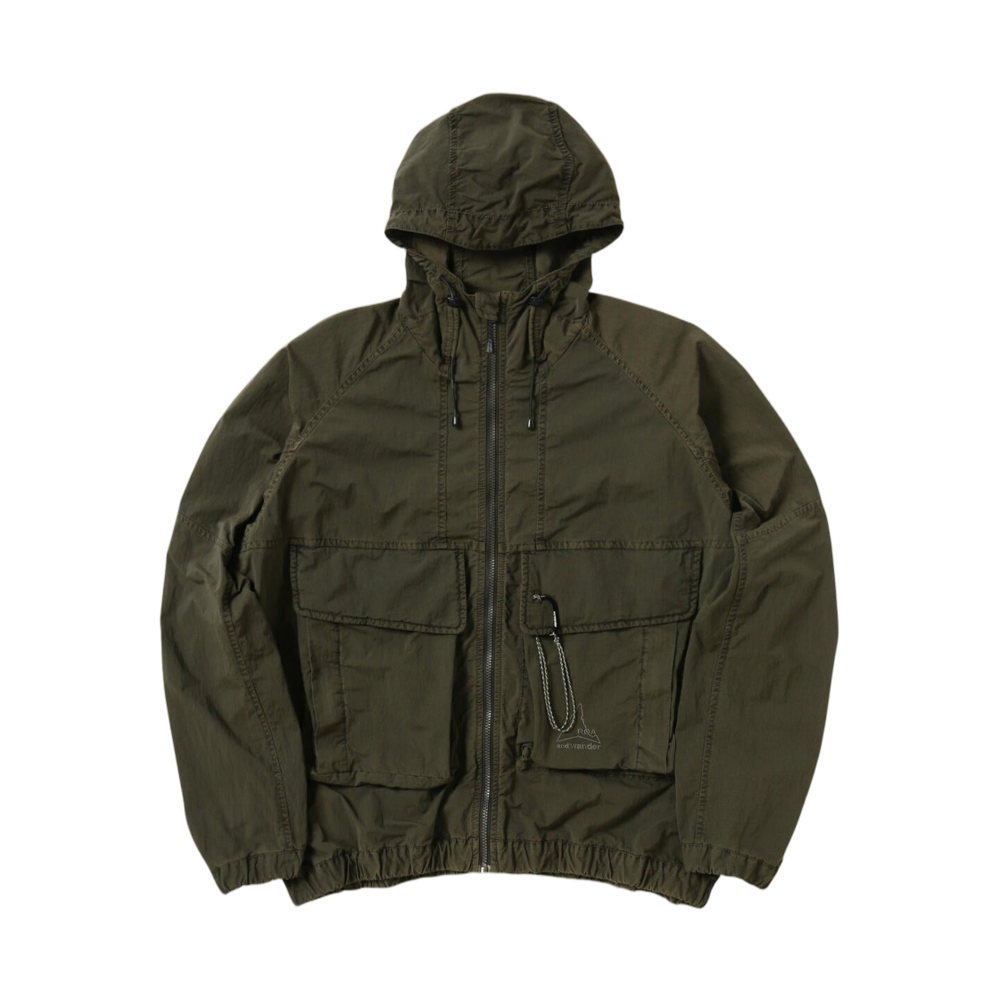 로아 x 앤드 원더 가먼트 다이 나일론 후드 자켓 카키(ROA x And Wander Garment Dye Nylon Hooded Jacket Khaki)