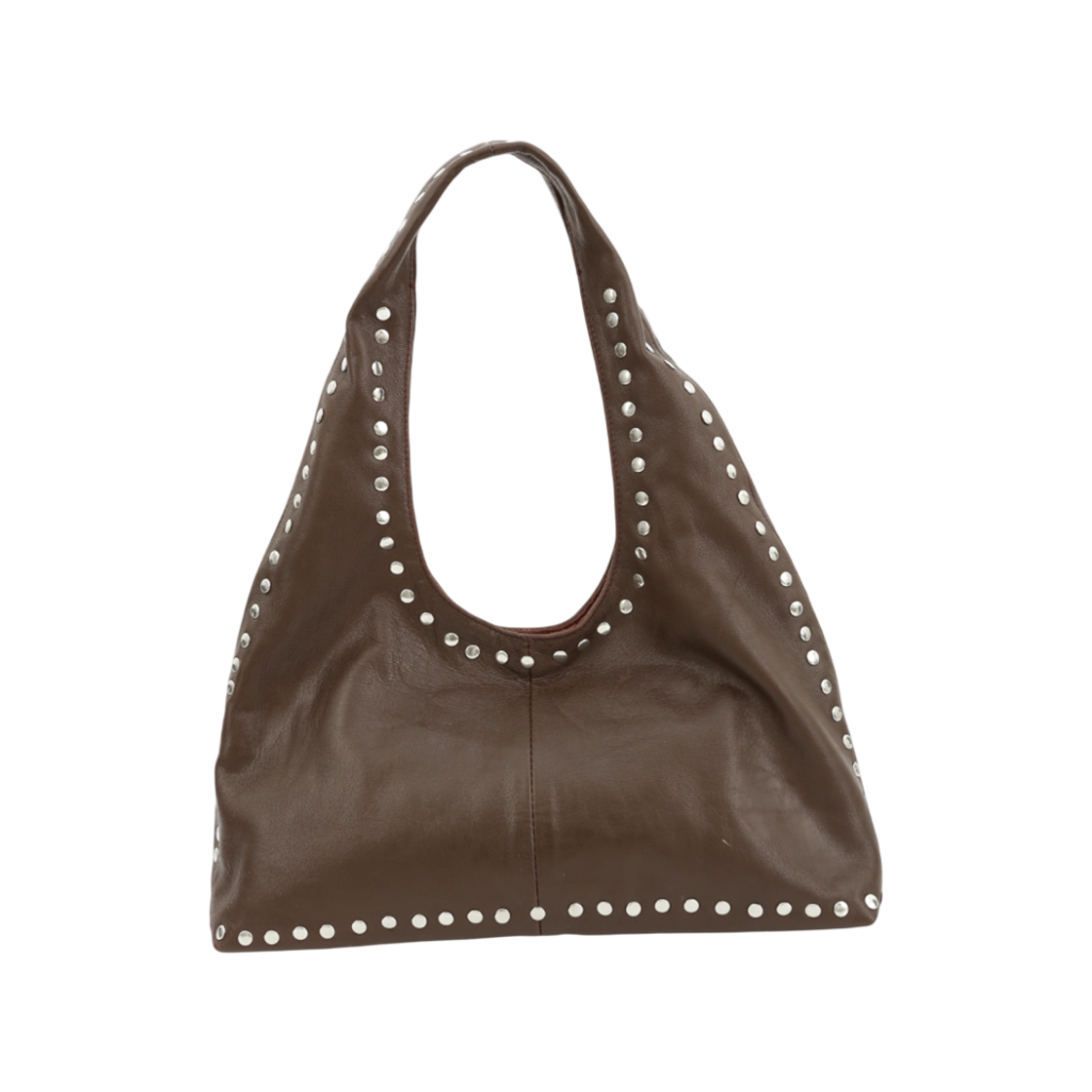 A25FWACC78BG0F Asura Leather Boho Stud Bag Burgundy