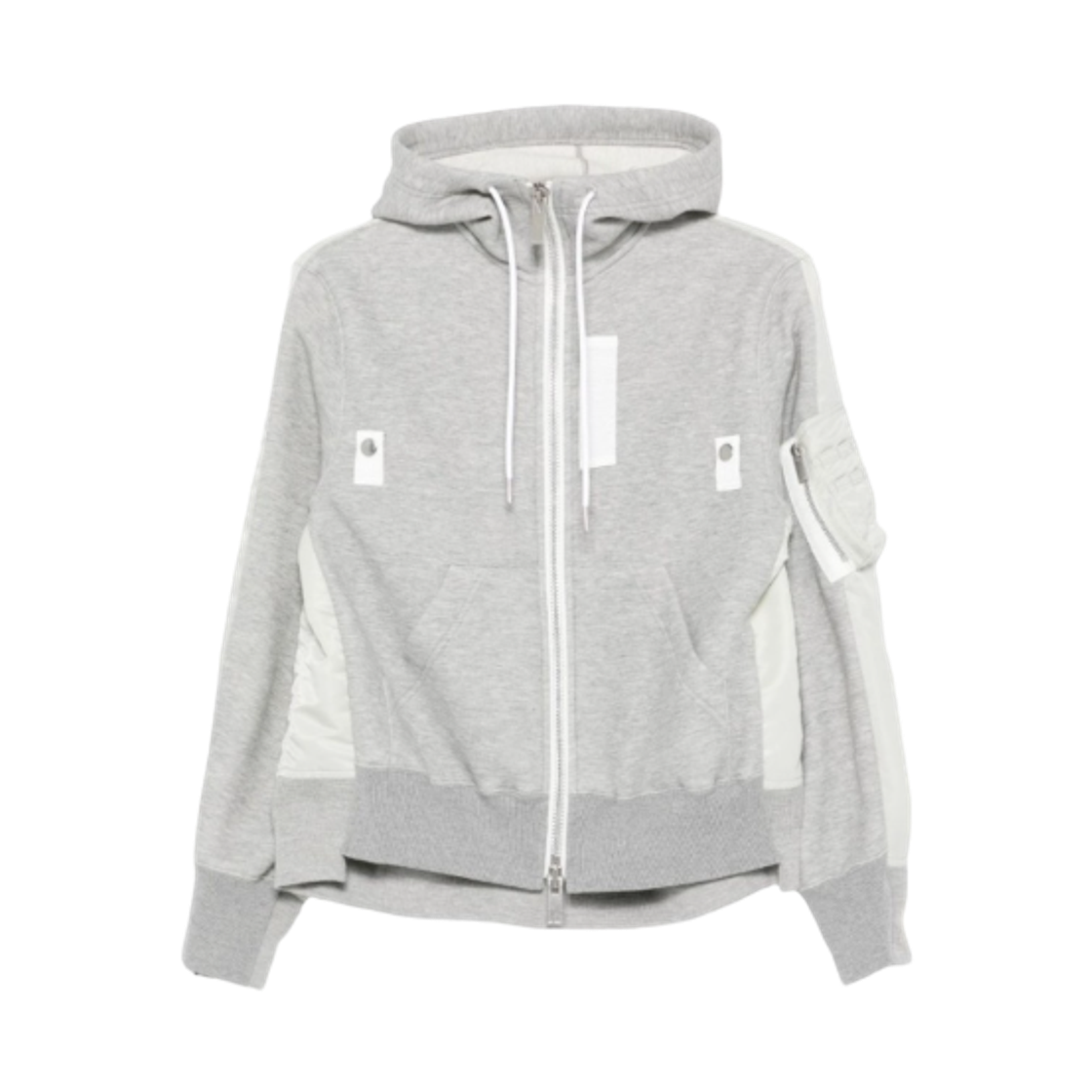 사카이 스폰지 나일론 트윌 후드 라이트 그레이(Sacai Sponge Nylon Twill Hoodie Light Grey)