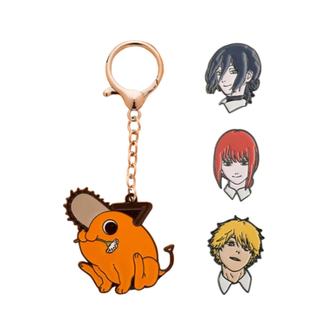 극장판 체인소 맨: 레제편 키링 포치타 / 극장판 체인소 맨: 레제편 메탈 뱃지 세트 (3개 세트)(Chainsaw Man: Reze Arc Movie Goods Set (Keyring + Metal Badge 3pcs)) - 1