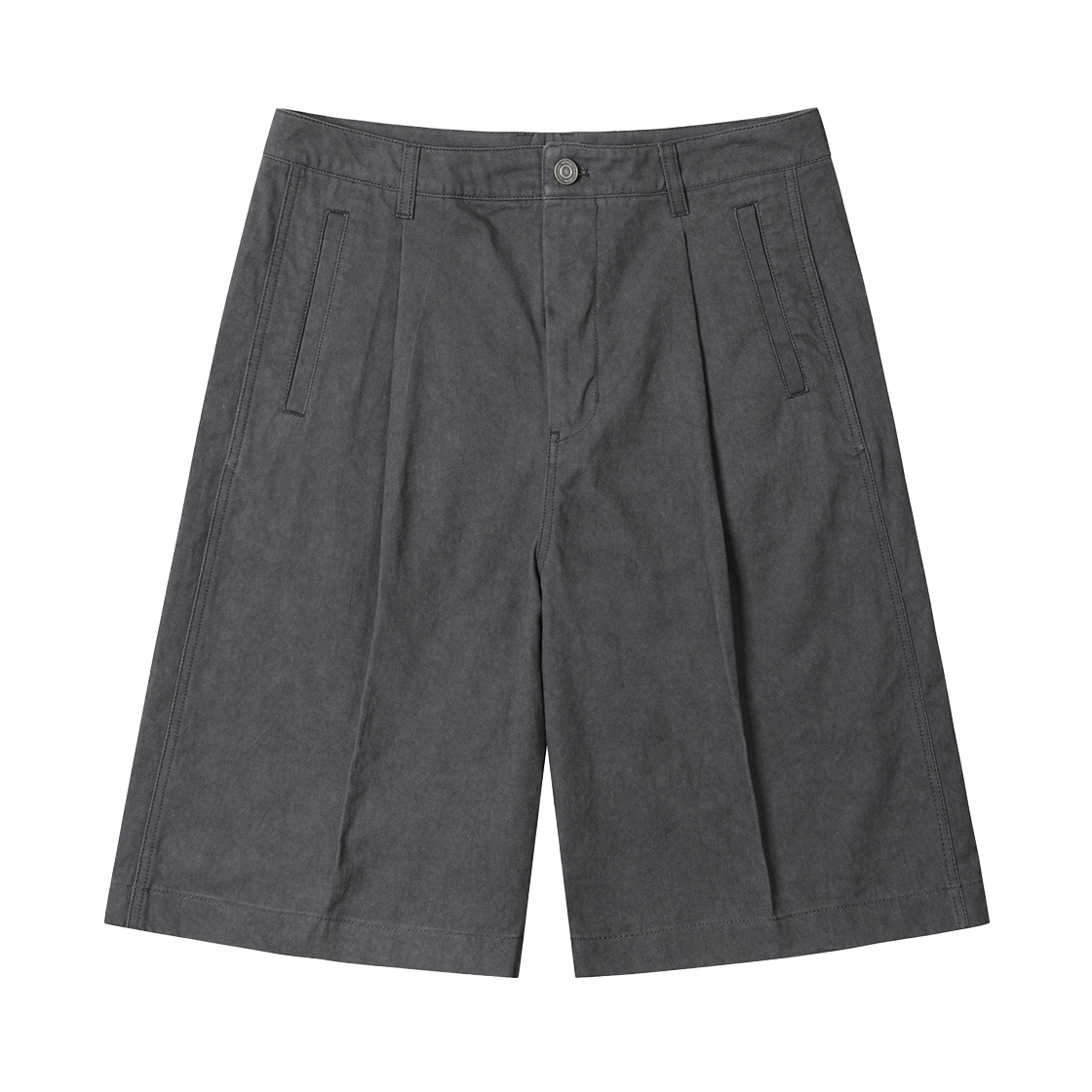 CWPAM25375GYD Customellow Dyed Cotton Bermuda Shorts  Dark Gray