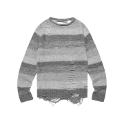 Thevinylhouse Grunge Stripe Sweater Grey