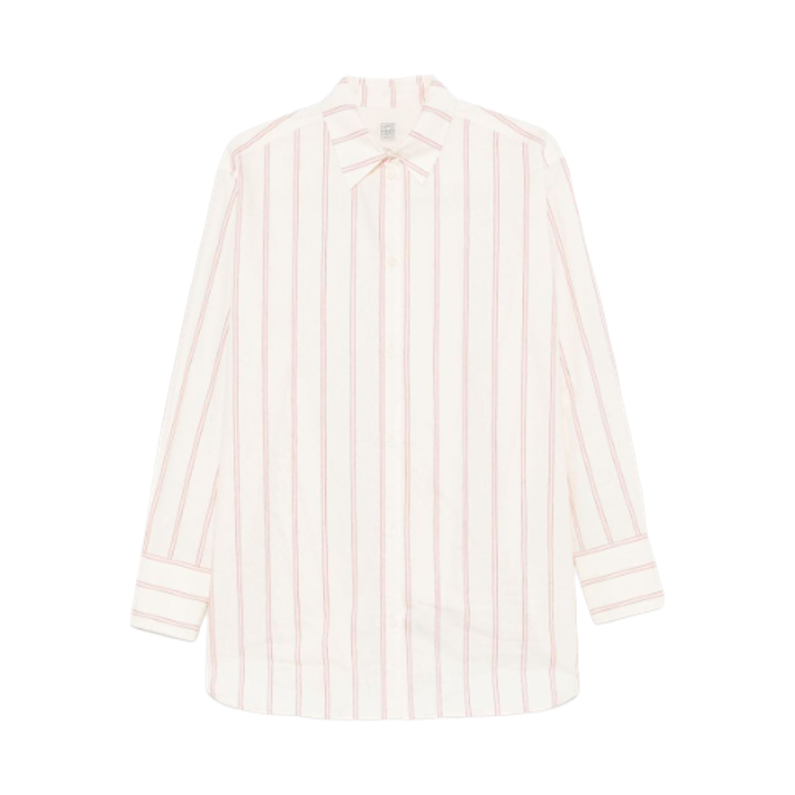 (W) 토템 스트라이프 코튼 셔츠 에크루((W) Toteme Stripe Cotton Shirt Ecru) - 1