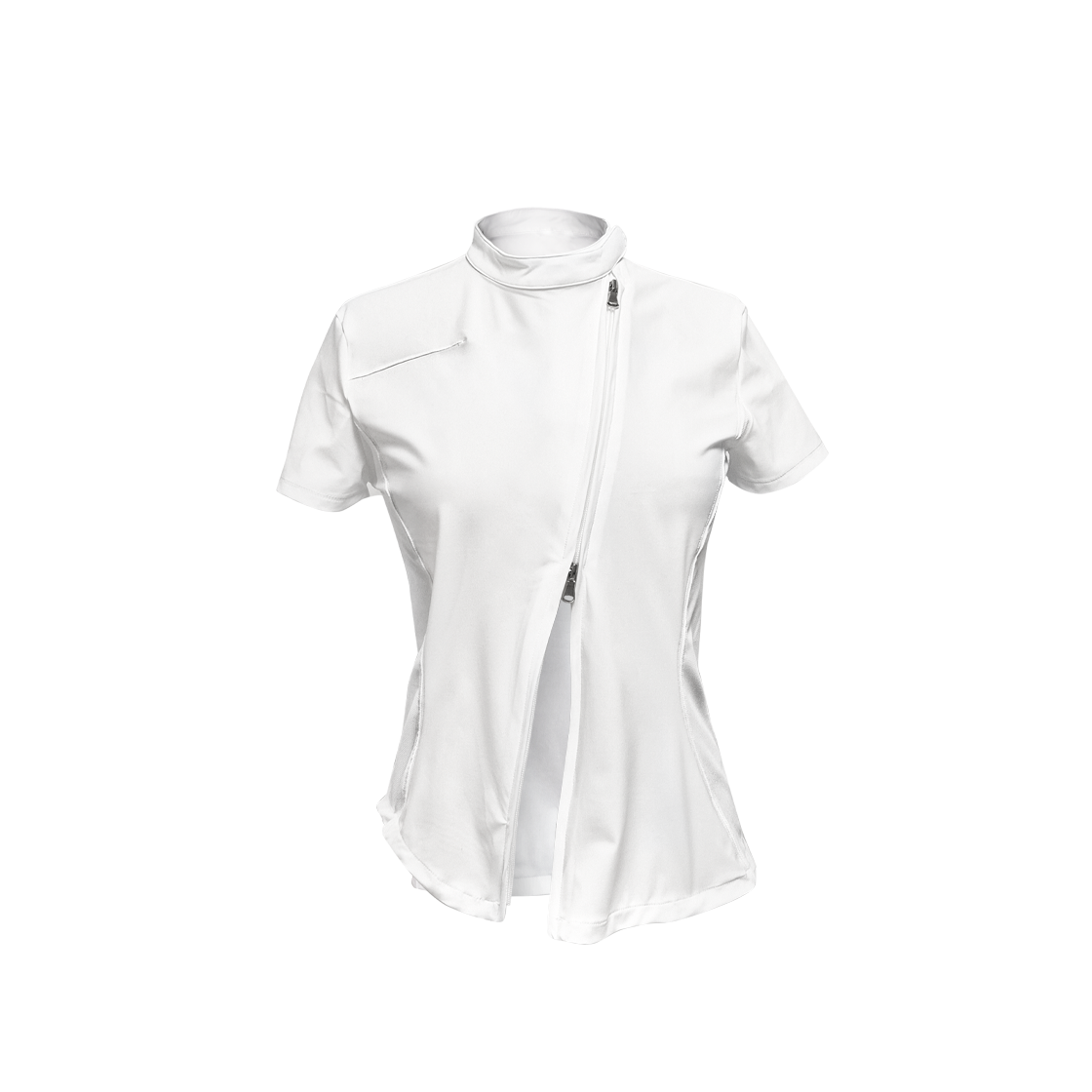 정도 커브드 집업 셔츠 - 화이트(JUNGDO Curved Zip-Up Shirt - White)