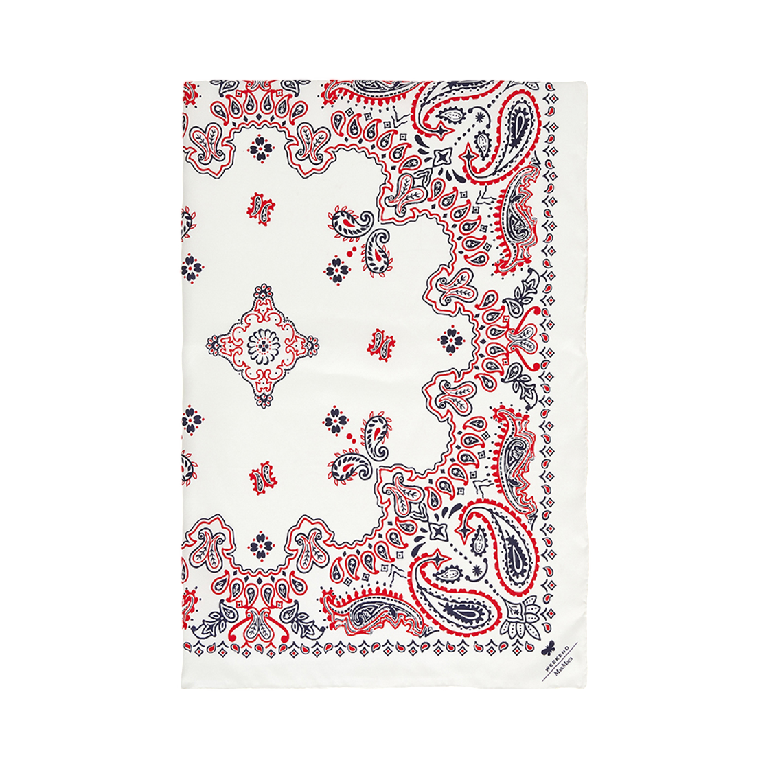 SIAM-001 (W) Weekend Max Mara Siam Silk Scarf Ivory Sky Blue