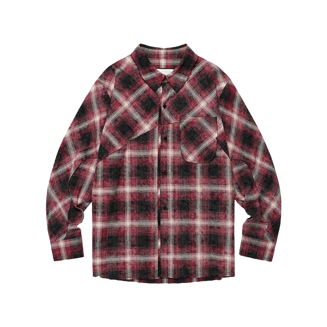 VH2FSUW320ARE Thevinylhouse Bleached Check Shirts Red