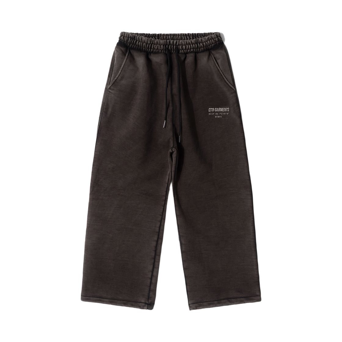 큐티에잇 가먼츠 스트링 워시드 스웻팬츠 블랙