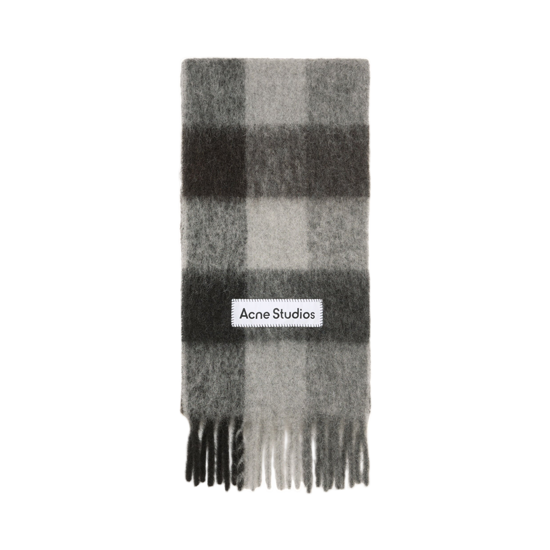아크네 스튜디오 모헤어 체크 머플러 다크 블랙 그레이 다크 그레이(Acne Studios Mohair Checked Muffler Dark Black Grey Dark Grey)