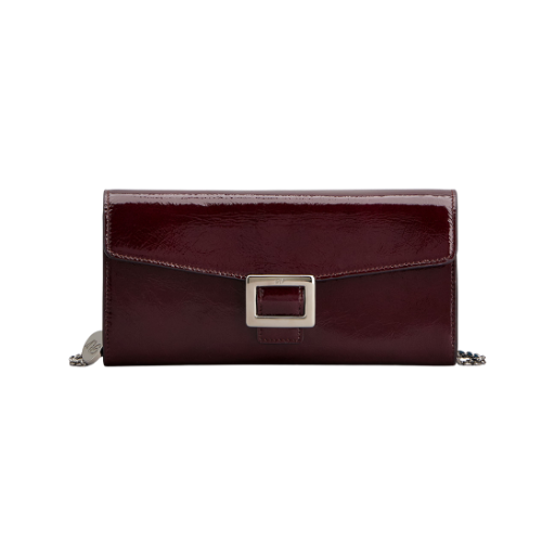 로저 비비에 벨 비비에 페이턴트 레더 체인 월렛 버건디(Roger Vivier Belle Vivier Wallet on Chain in Patent Leather Burgundy)