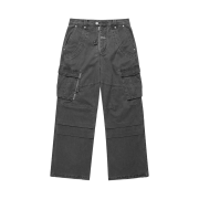 Thevinylhouse Washed Military Cargo Pants Charcoal