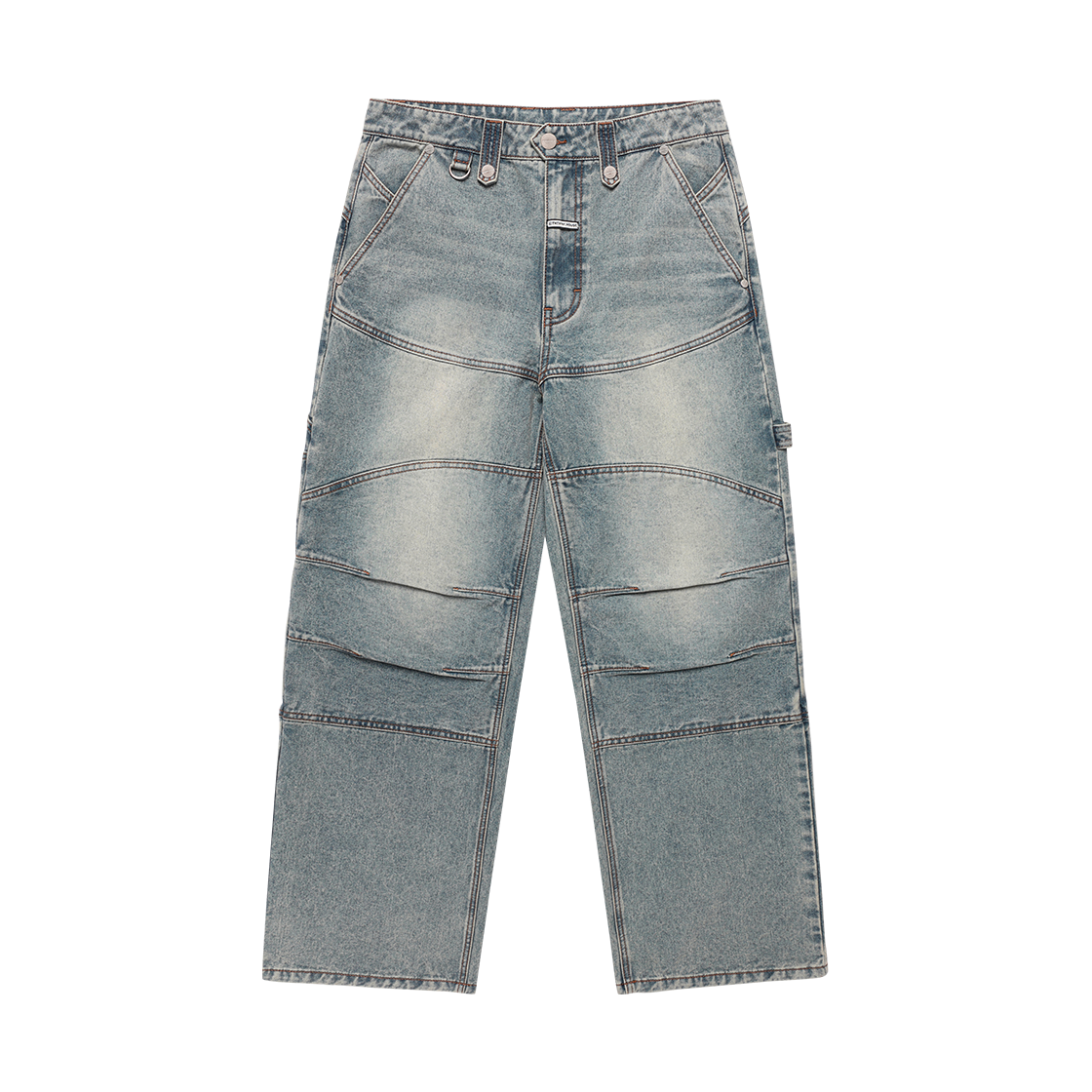 VH2FFUD111ALB Thevinylhouse Round Double Knee Denim Pants Light Blue