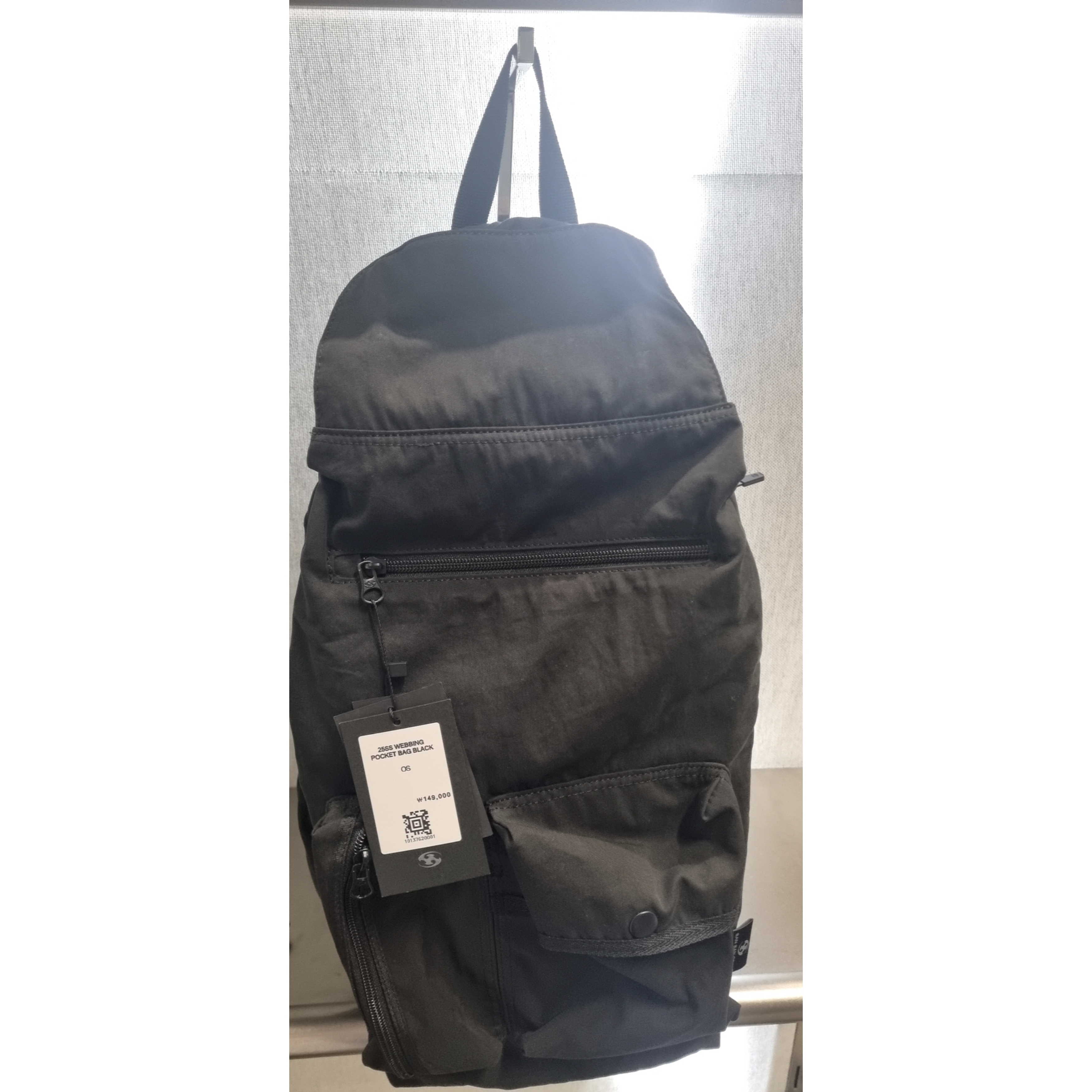 Sansan Gear Webbing Pocket Bag Black - 25SS, Sansan Gear Webbing Pocket Bag Black 착용 스타일 - 1