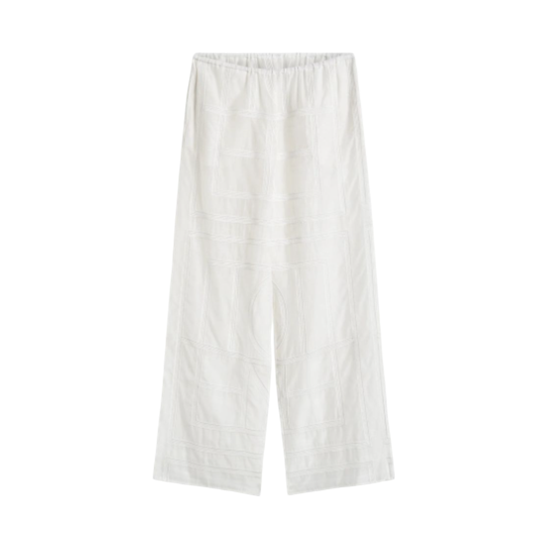 253-WRB0316-FB0441-047 (W) Toteme Monogram Crochet PJ Bottoms White