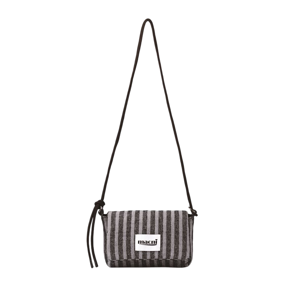 C255UBCB03DG0FR MACNI Stripe String Cross Bag Charcoal