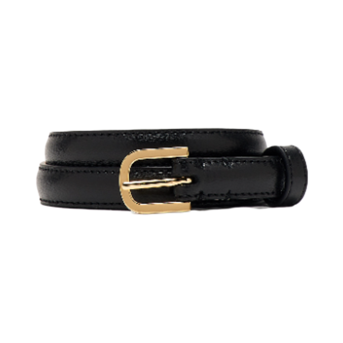 244-WAM877-LE0025-001 (W) Toteme Thin Leather Belt Black