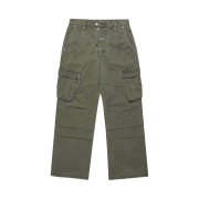Thevinylhouse Washed Military Cargo Pants Khaki