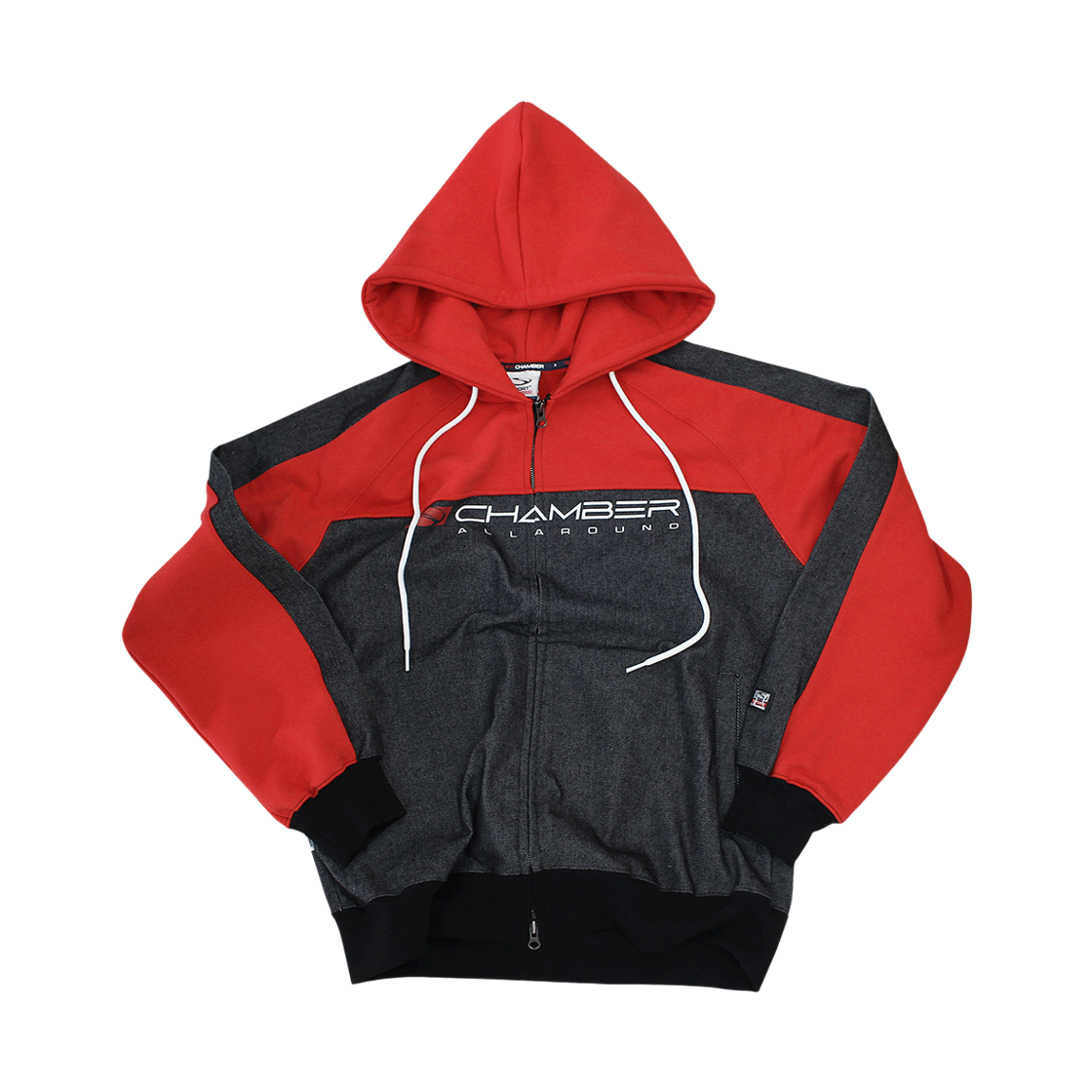스포츠챔버 SC 코어 데님 후드 집업 레드(SPORT CHAMBER SC Core Denim Hood Zip Up Red)