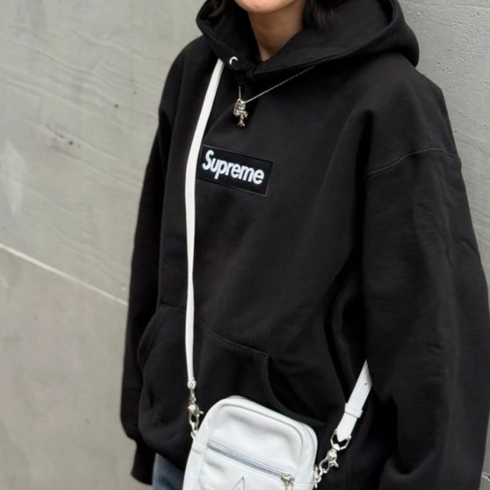 Supreme Box Logo Hooded Sweatshirt Black - 24FW 착용 스타일 - 2