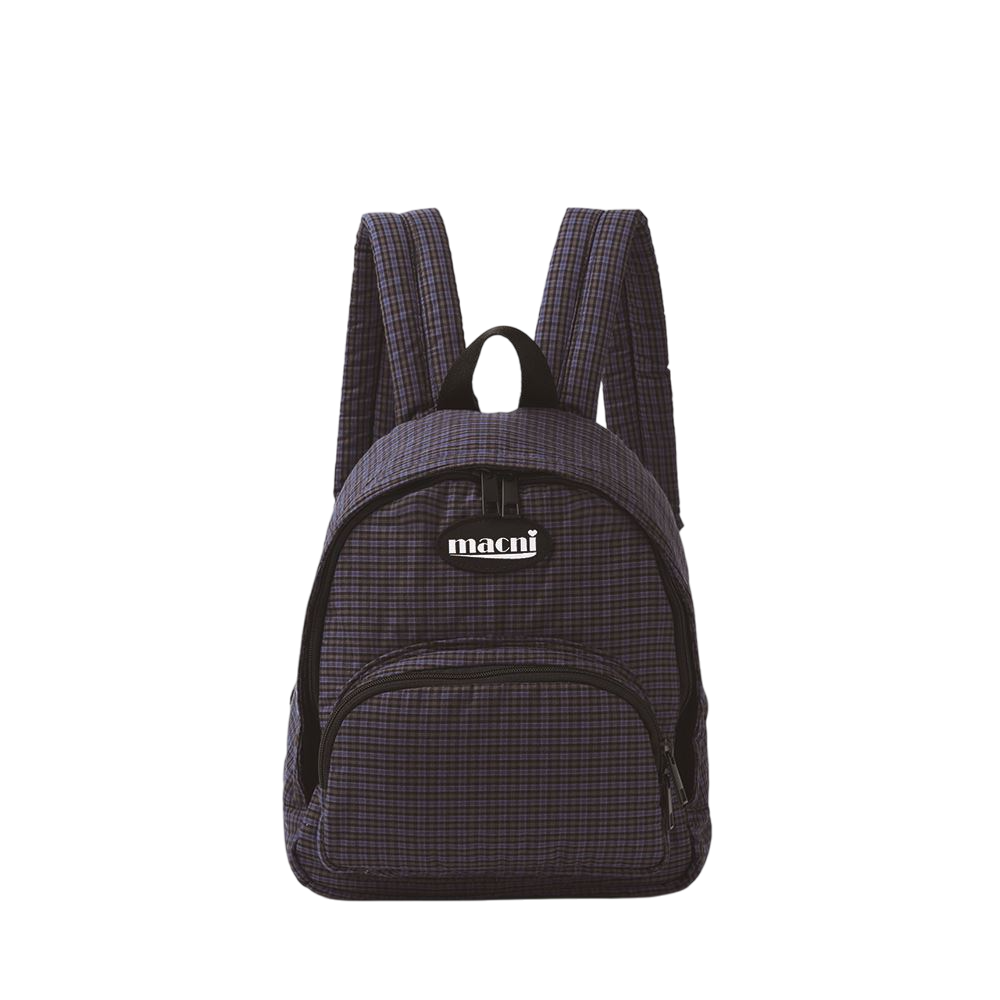 C255UBBP04NV0FR MACNI Checker Padded Mini Backpack Navy Check