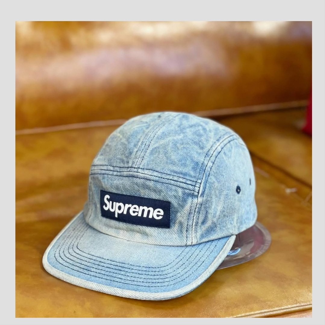 Supreme Washed Chino Twill Camp Cap Denim - 25FW 착용 스타일 - 3
