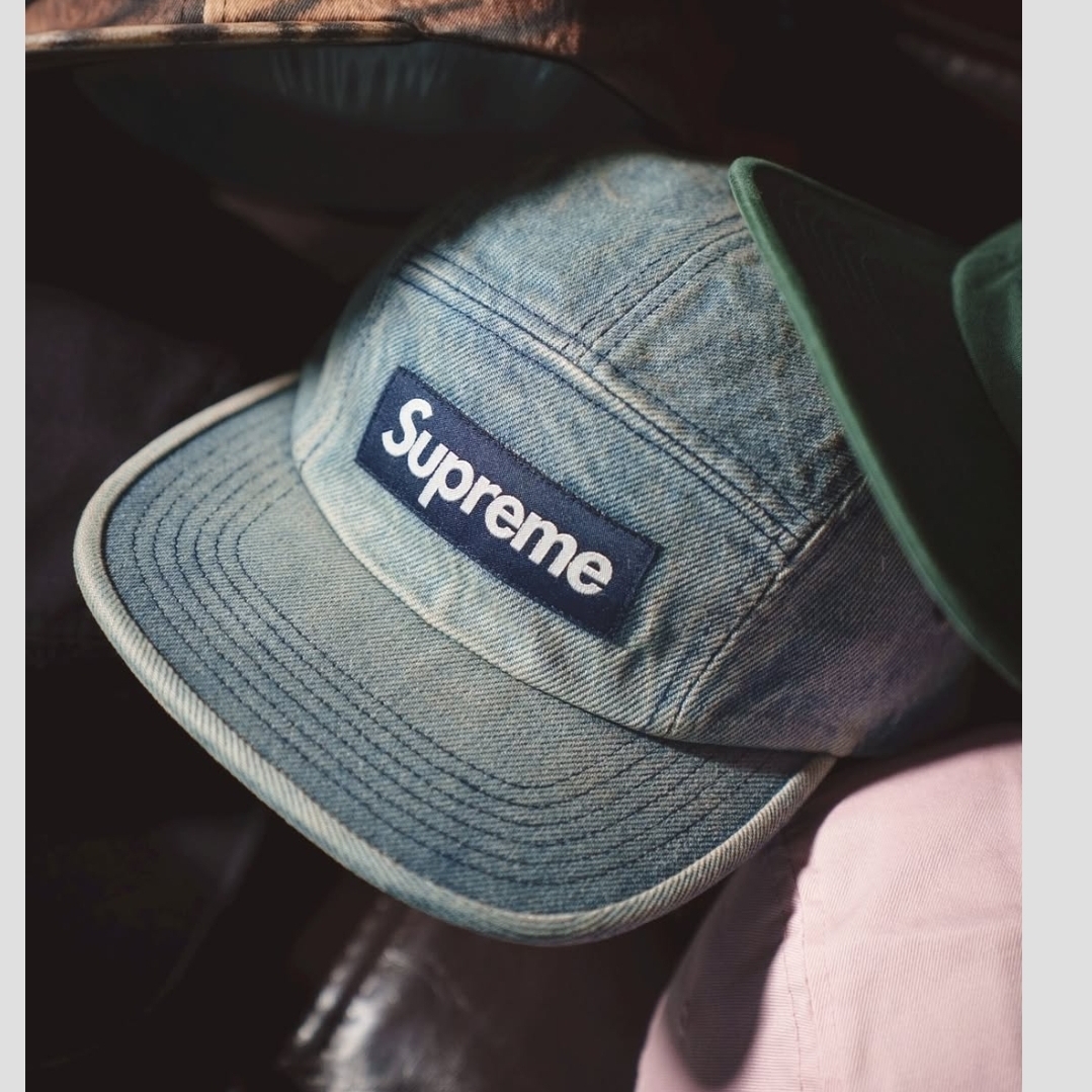 Supreme Washed Chino Twill Camp Cap Denim - 25FW 착용 스타일 - 2