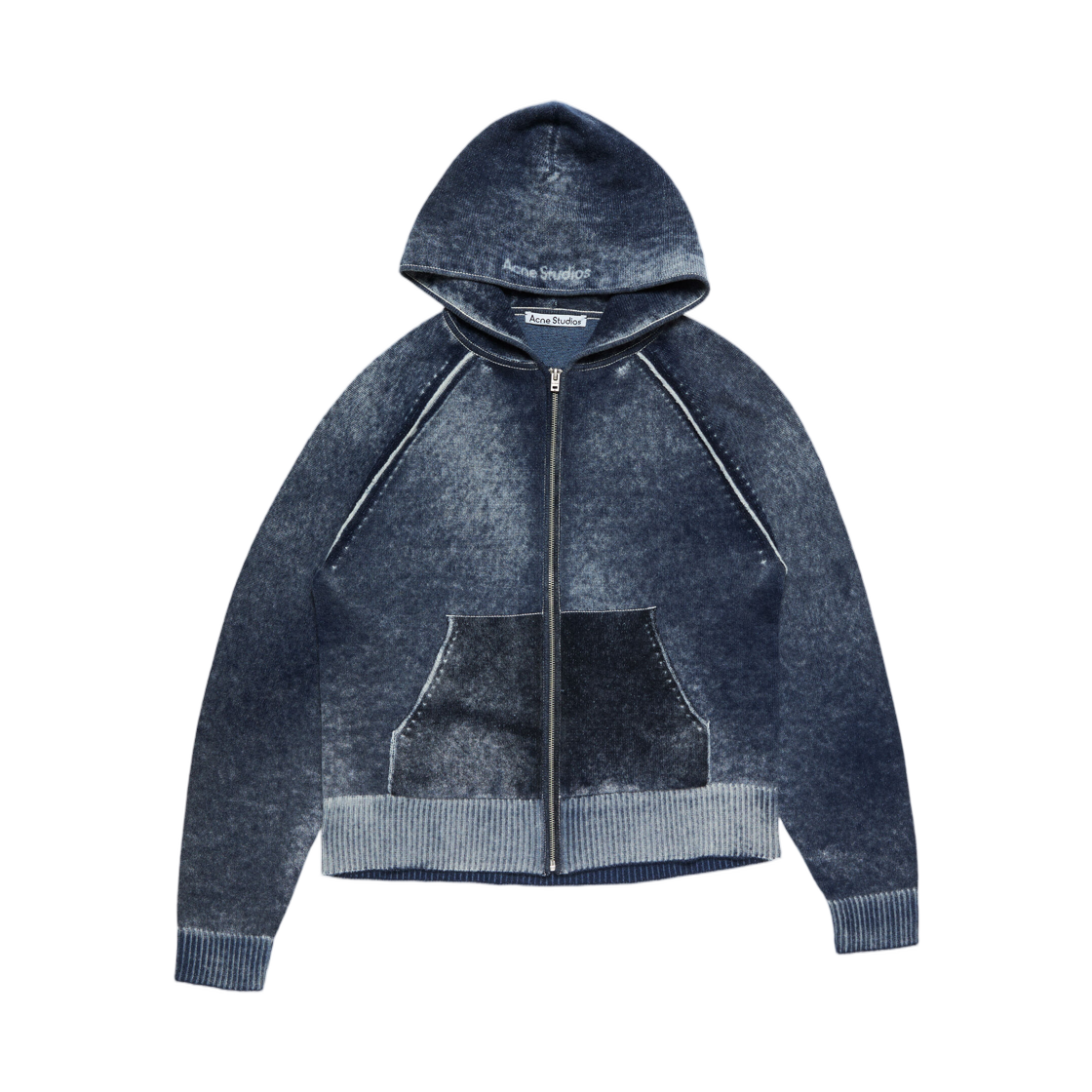 B60386-885 Acne Studios Hooded Zipper Sweater Navy Blue