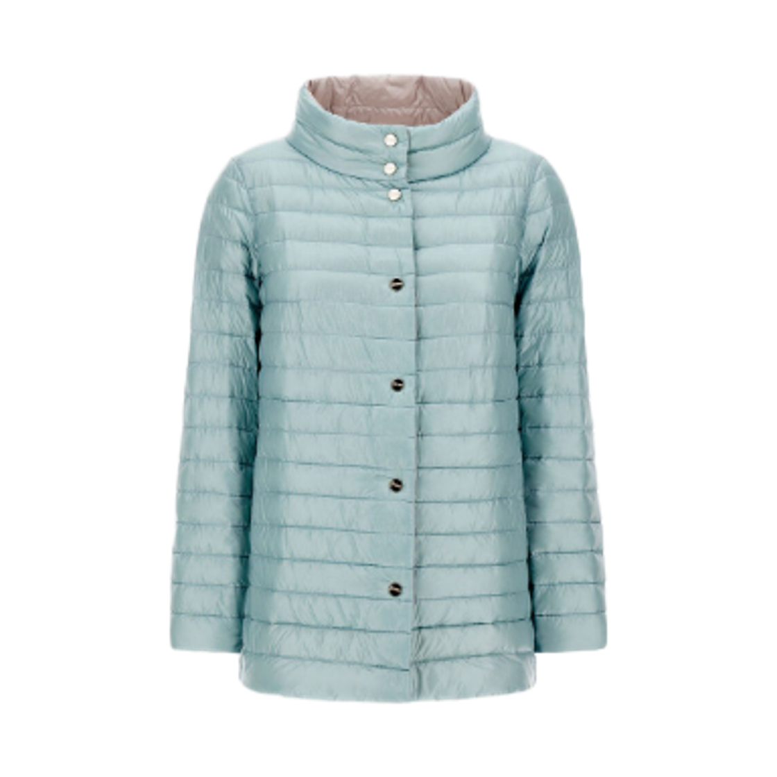 (W) 에르노 리버시블 나일론 울트라라이트 A-쉐입 자켓 아이스 라이트 블루((W) Herno Reversible A-Shape Jacket in Nylon Ultralight Ice Light Blue) - 1