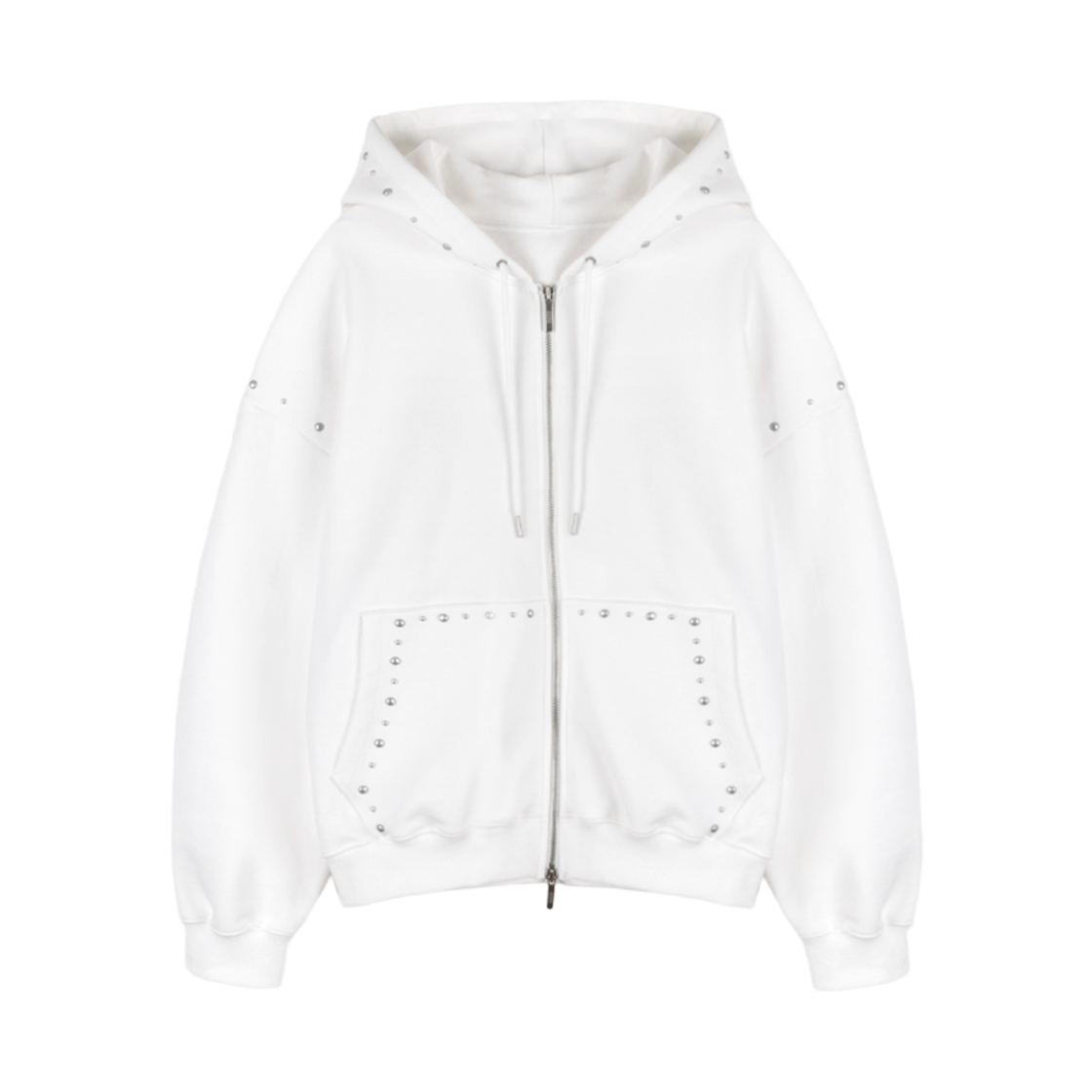 A25FWTS3IV0F Asura Stud Hood Zip-Up Ivory
