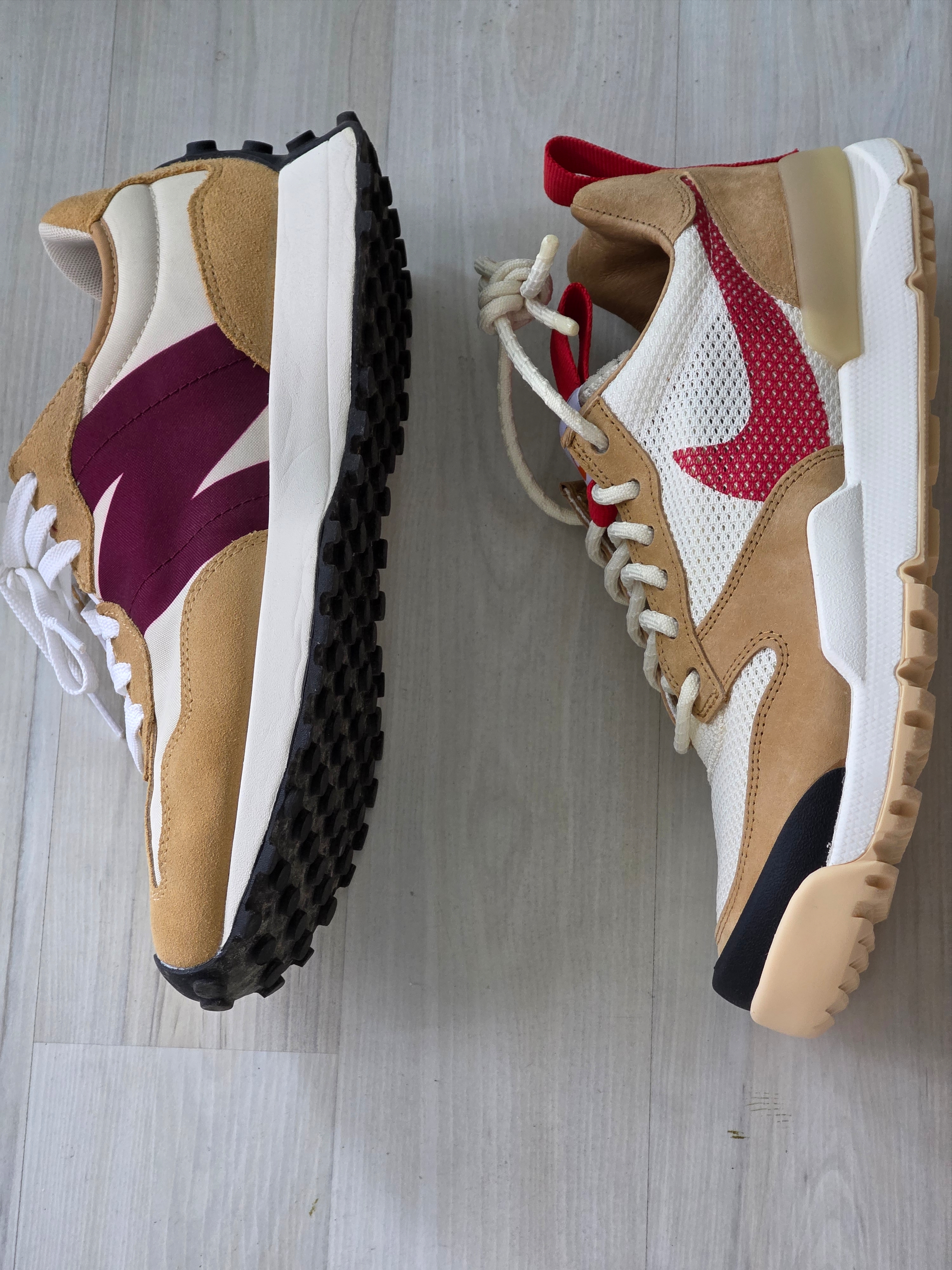 Nike x Tom Sachs Mars Yard Shoe 3.0 Space Camp, New Balance 327 Moonbeam Ghost Pepper 착용 스타일 - 7