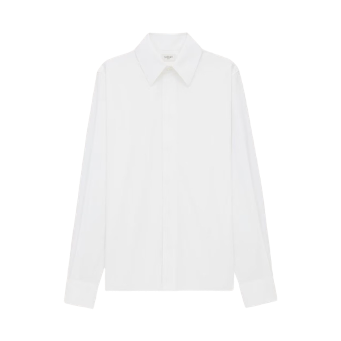 826821-Y217W-9000 Saint Laurent Cassandre Shirt in Cotton Poplin Blanc