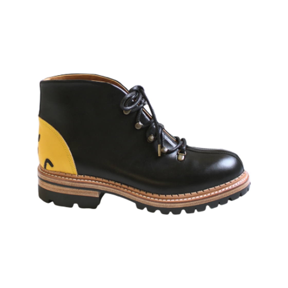 EK-986 Kapital Leather Happy Heel Mountain Boots Black