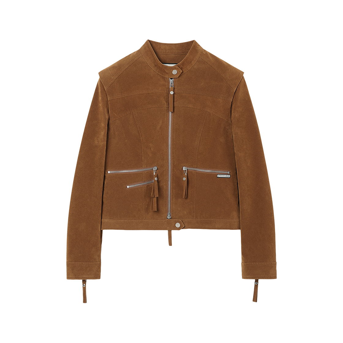 VH2FFFJ244ABR (W) Thevinylhouse Non Collar Suede Jacket Brown