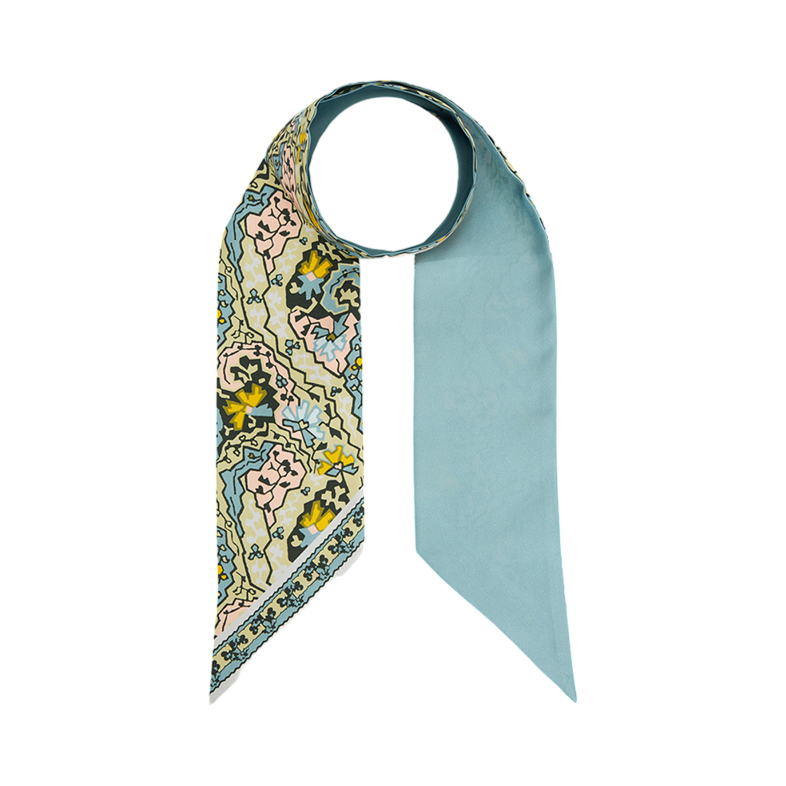 177165-960 (W) Tory Burch Dream Paisley Silk Scarf Sky Blue