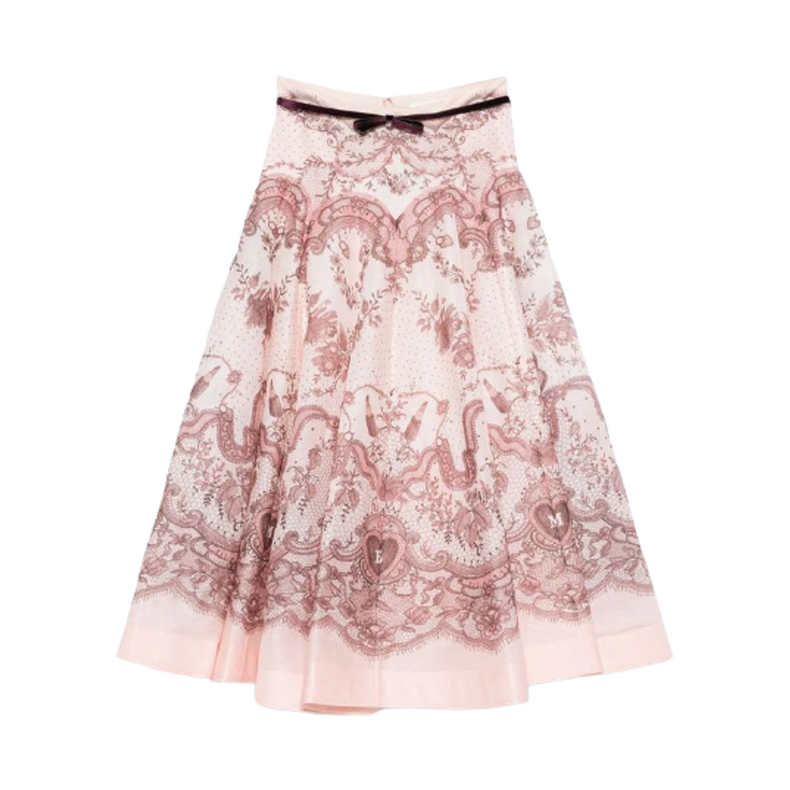 2272SR251 (W) Zimmermann Crush Flared Skirt Pink