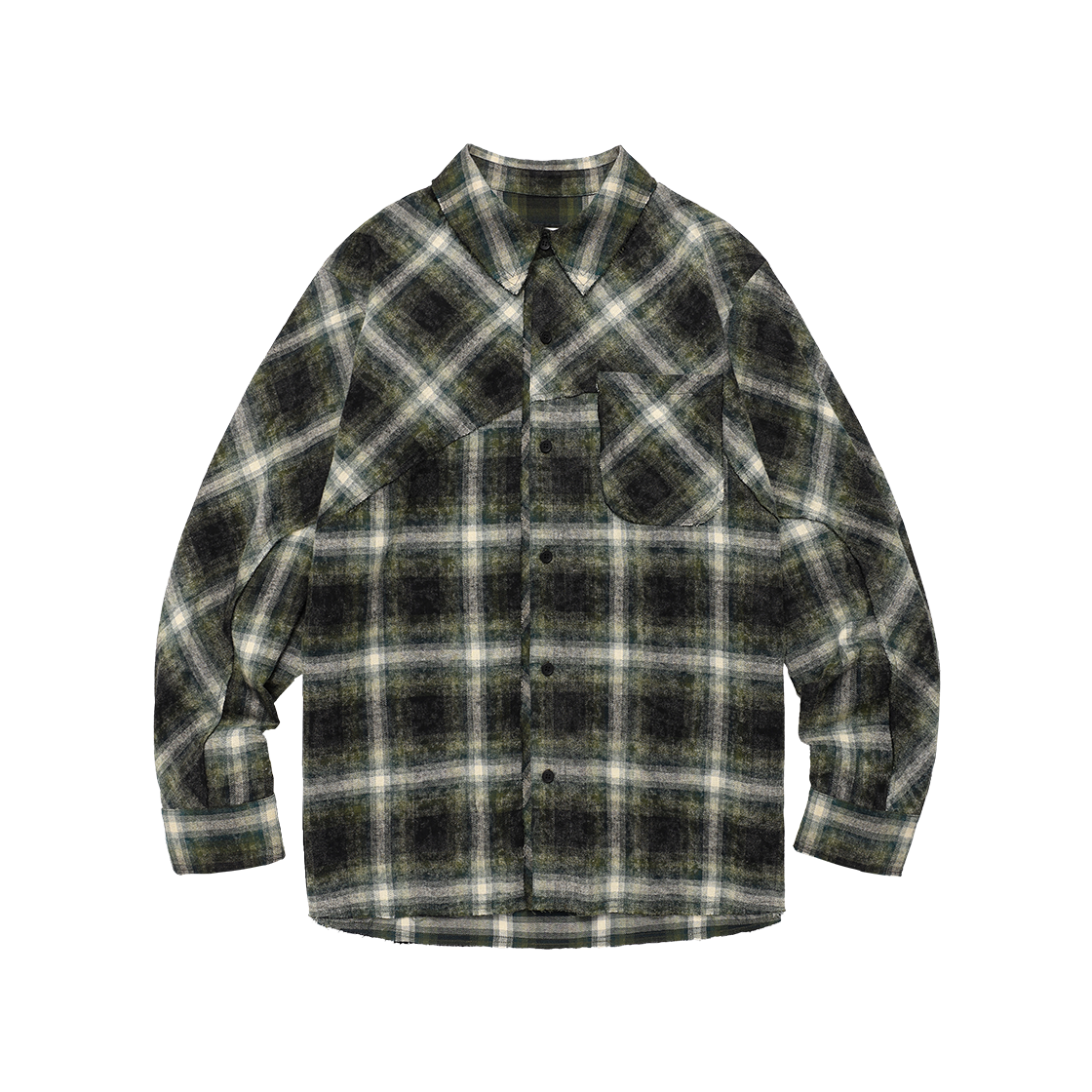 VH2FSUW320AGN Thevinylhouse Bleached Check Shirts Green