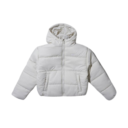 (W) 나이키 NSW 클래식 패딩 써마핏 루즈 후드 자켓 라이트 본 화이트 - 아시아((W) Nike NSW Classic Padded Therma-Fit Loose Hooded Jacket Light Bone White - Asia)