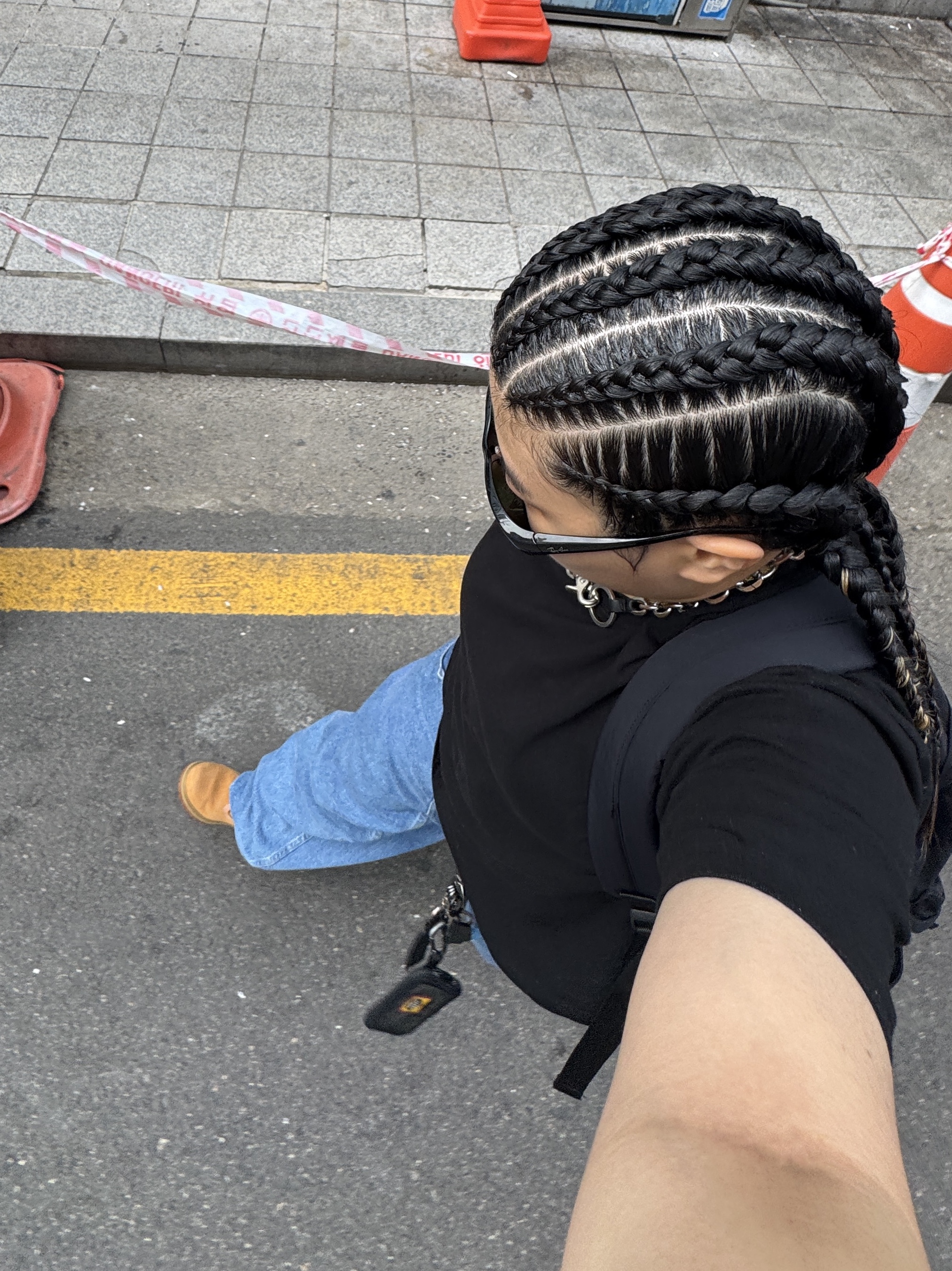 Ray-Ban DADDY-O II Polished Black Frame Green Classic G-15 Lenses, Our Legacy Ladon Brass Keychain Matte Nickel 착용 스타일