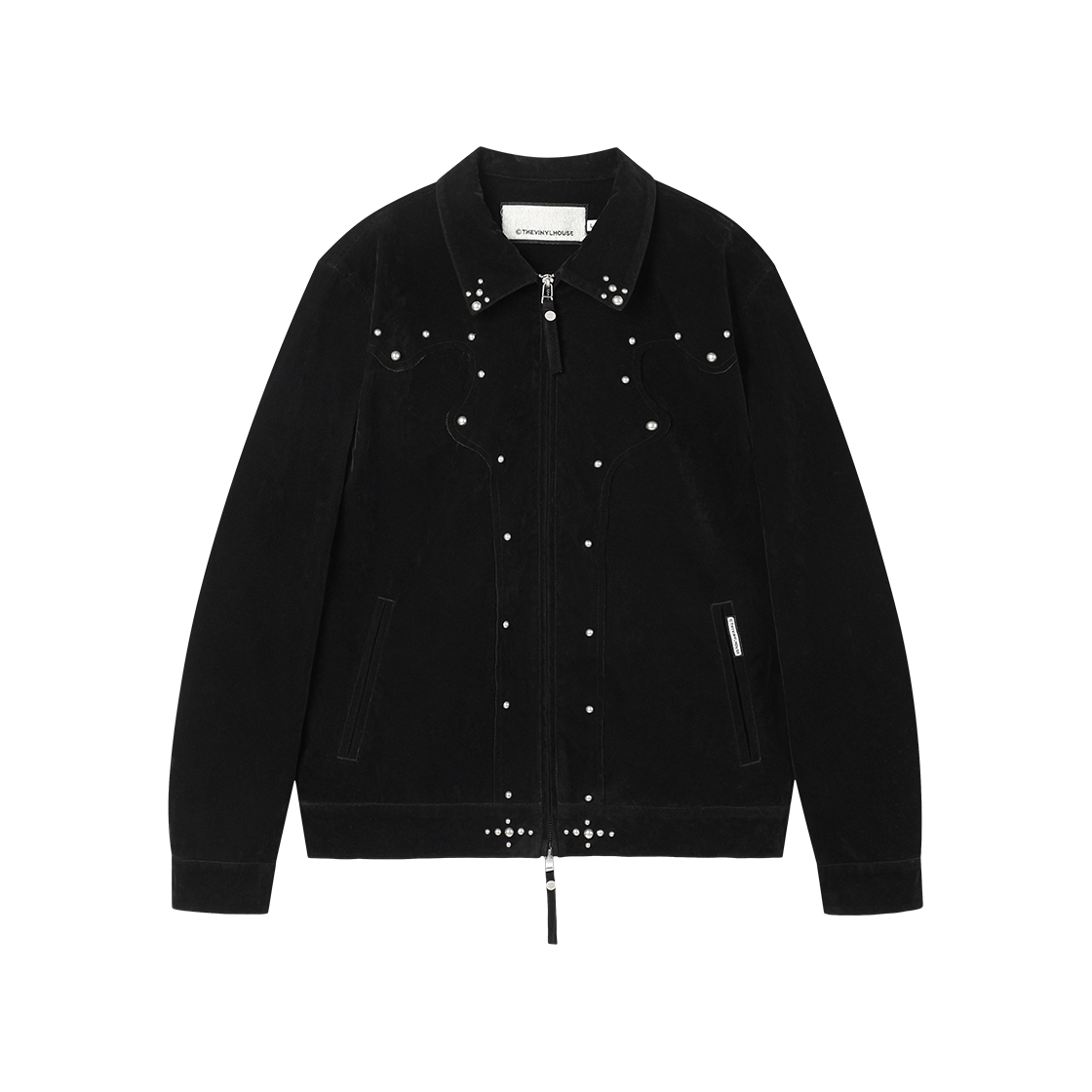 더바이닐하우스 스터디드 스웨이드 자켓 블랙(Thevinylhouse Studded Suede Jacket Black)