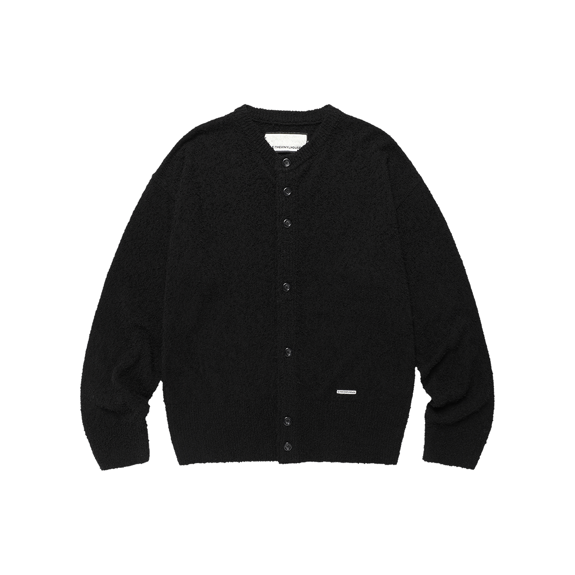 VH2FSUK680ABK Thevinylhouse Round Neck Cardigan Black